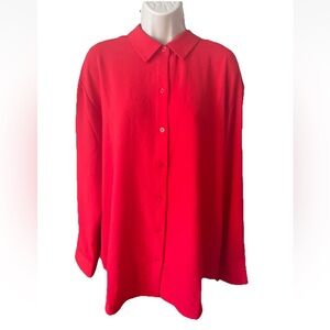 Rafaella Women’s Red Large Shirt Top